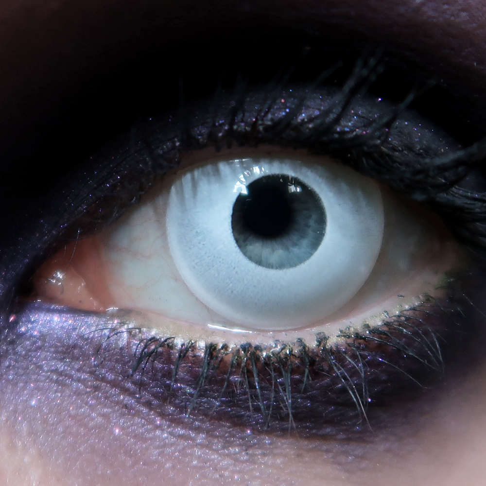 MesmerEyez - White Out Halloween Coloured Contact lenses - White